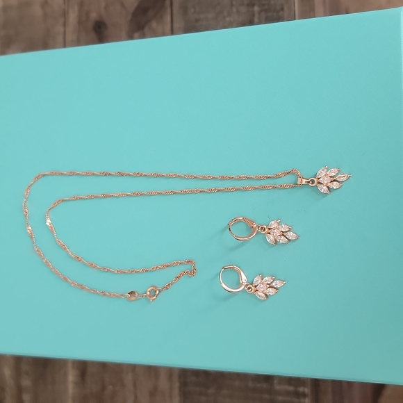 Jewelry - Rose Gold Necklace & Earring Set